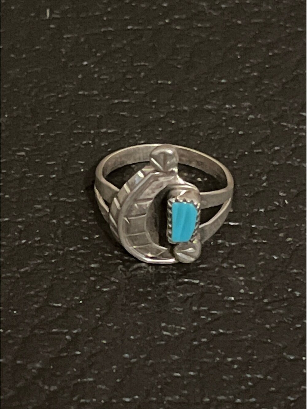 Navajo handmade turquoise sterling silver cluster ring size 6